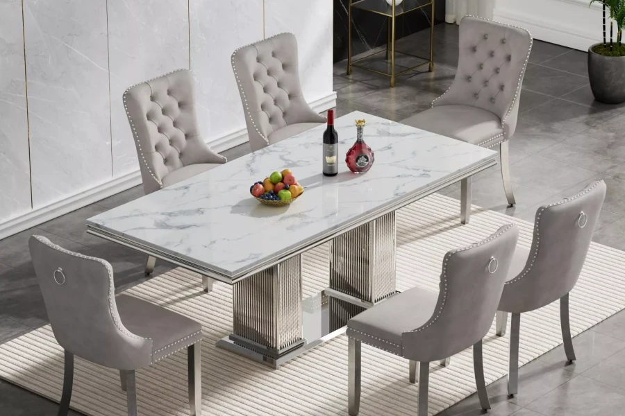 7-Piece Marble Dining Set