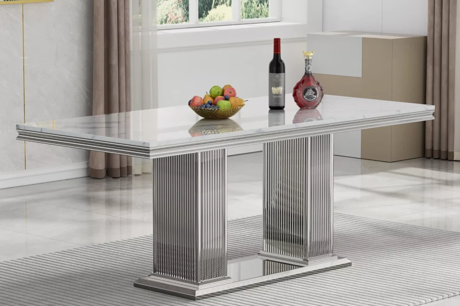 7-Piece Marble Dining Set